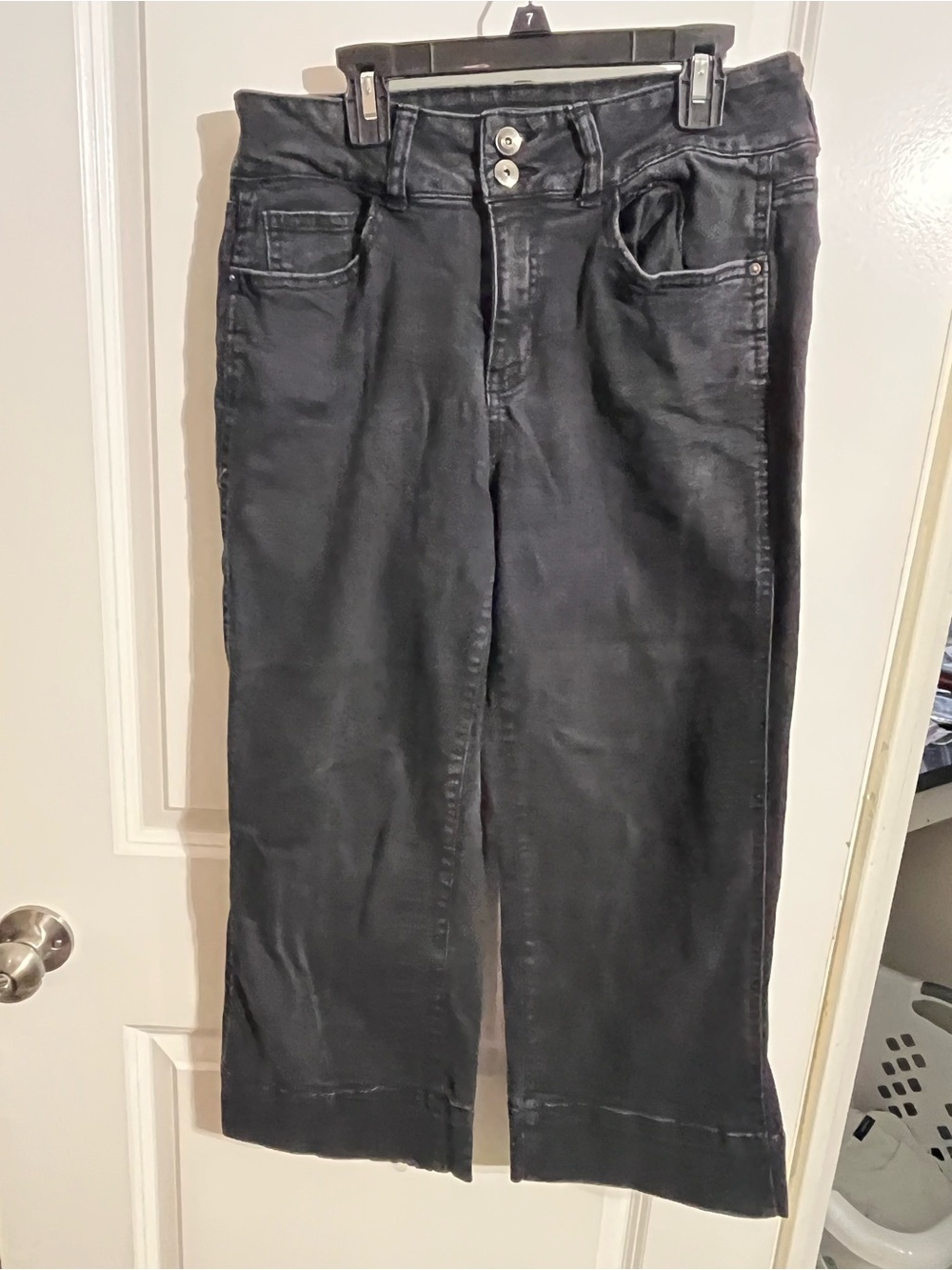 Time and Tru Black Wide-Leg High-Rise Jeans